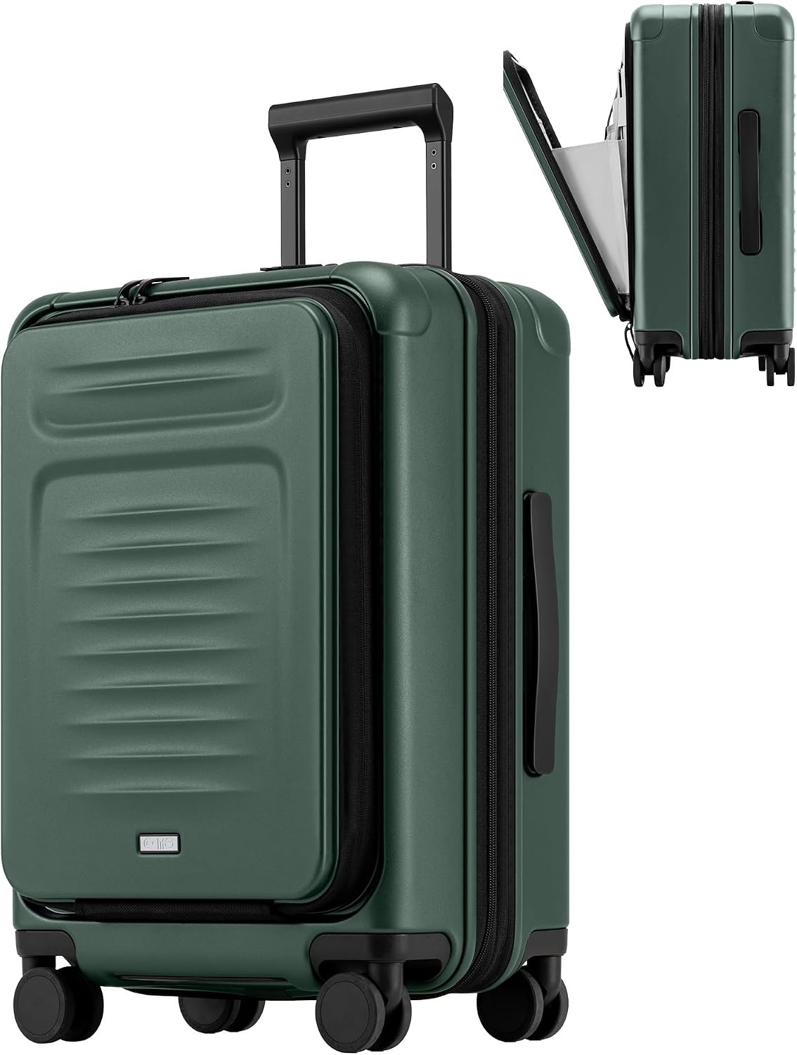 image:imageCoolife Expandable Luggage with TSA Lock 2 Piece Set Black Suitcase Set with 360 SmoothRolling Dual SpinnerDurable Hardshell SuitcasesReinforced Bottom GrooveGreen