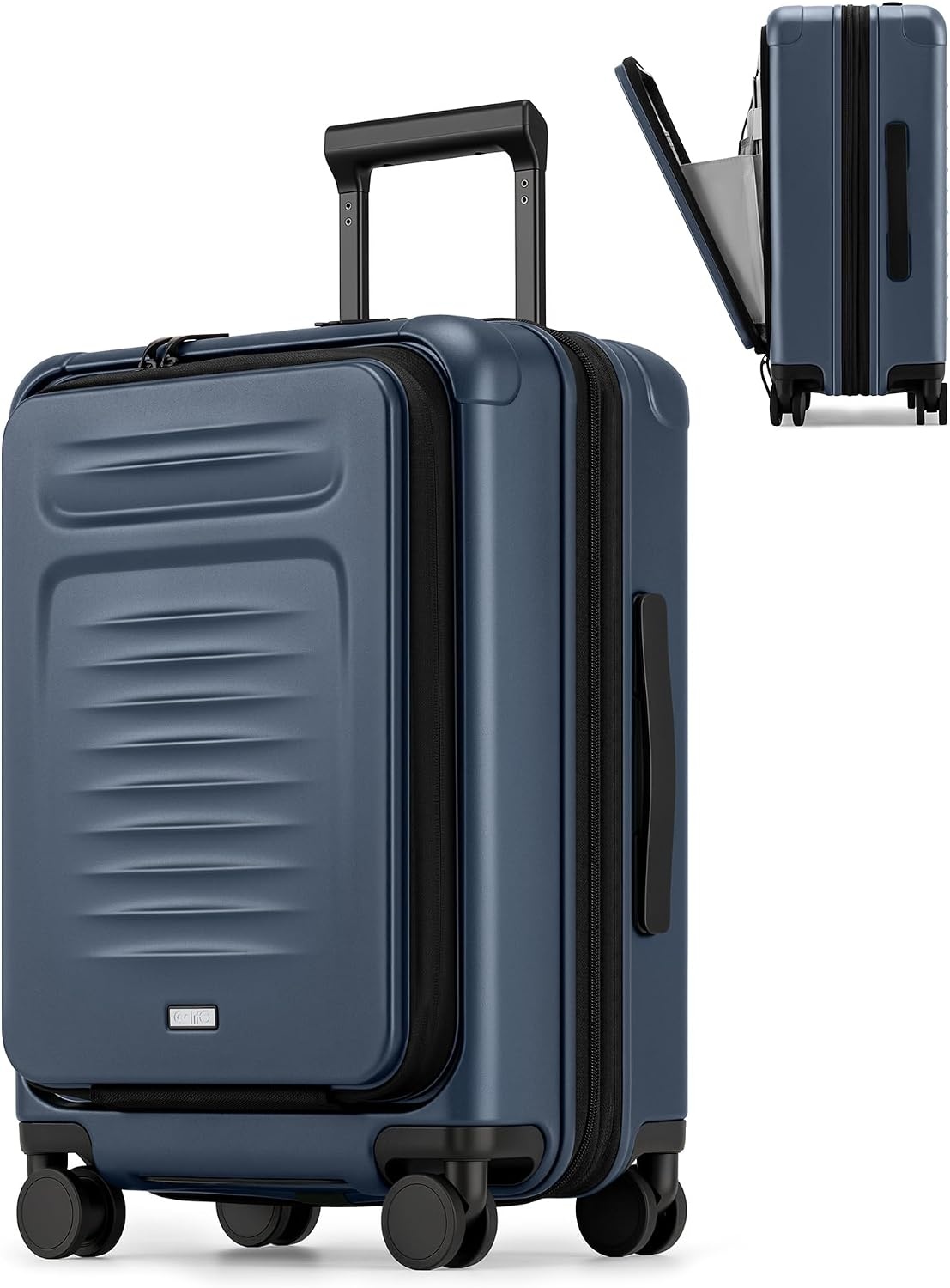image:imageCoolife Expandable Luggage with TSA Lock 2 Piece Set Black Suitcase Set with 360 SmoothRolling Dual SpinnerDurable Hardshell SuitcasesReinforced Bottom GrooveBlue