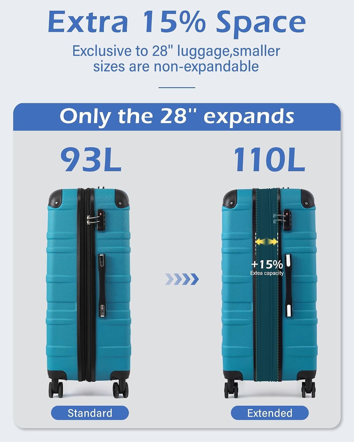 image:imageCoolife Hardside ABS Luggage TSA Lock Spinner Wheels 24in Checked ABS hardshell scratchresistant 360 silent spinner wheels YKK zippers TSA lock aluminum handlesilver