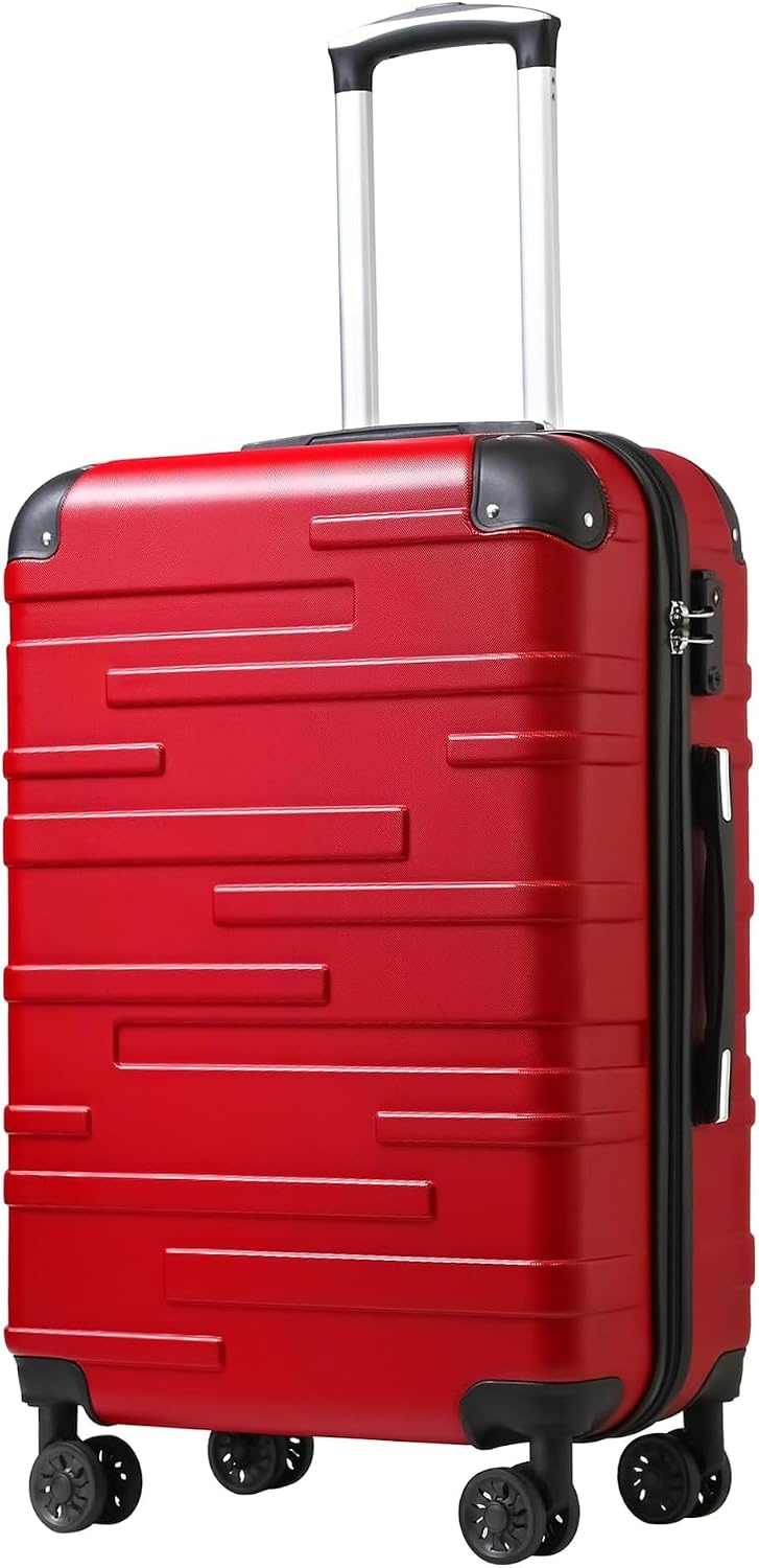 image:imageCoolife Hardside ABS Luggage TSA Lock Spinner Wheels 24in Checked ABS hardshell scratchresistant 360 silent spinner wheels YKK zippers TSA lock aluminum handlered