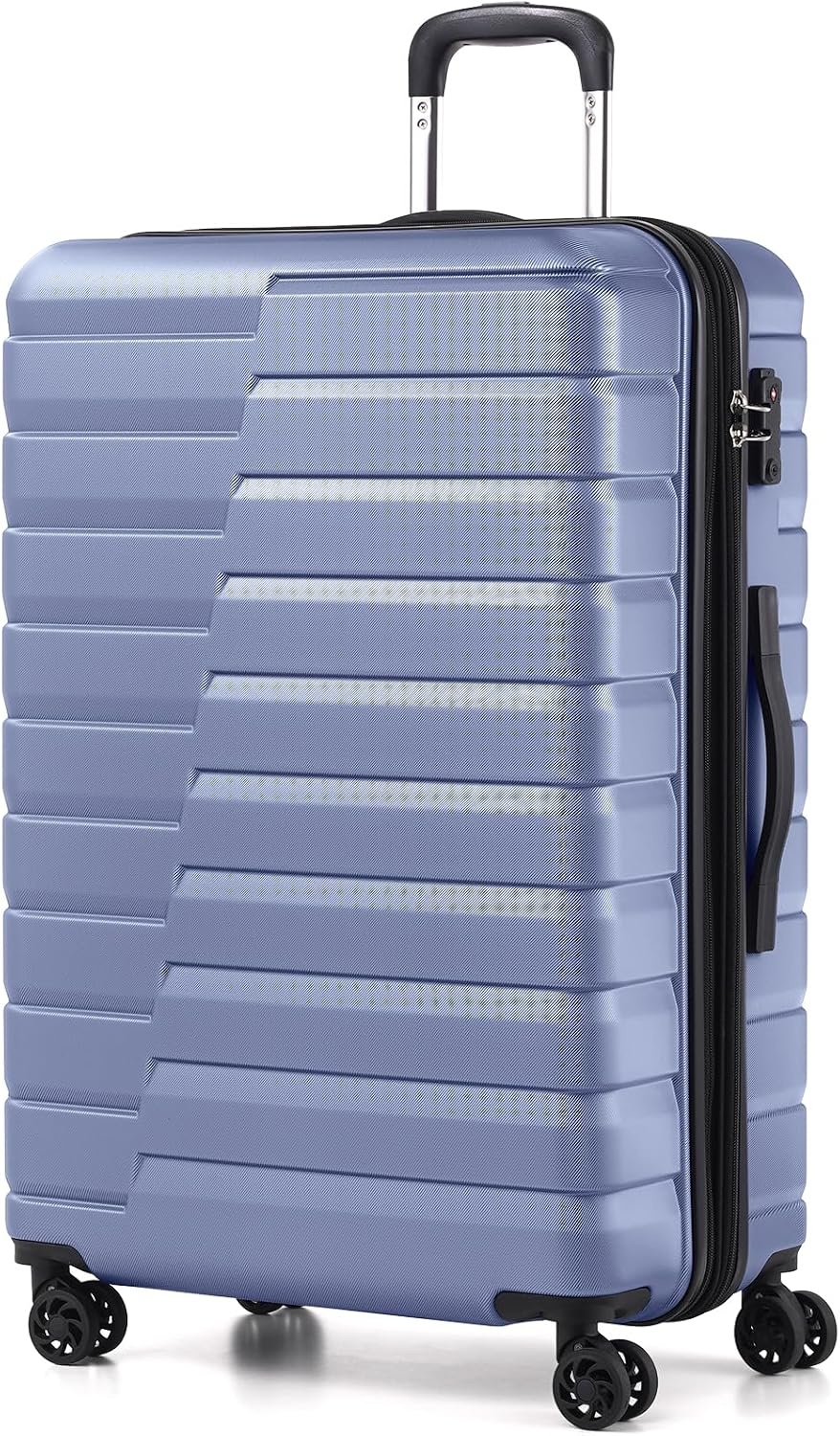 image:imageCoolife Lightweight Luggage with TSA LockMedium Checked Gray Durable Hard Shell Suitcase for Travel360 SmoothRolling Dual Spinner WheelsBlue