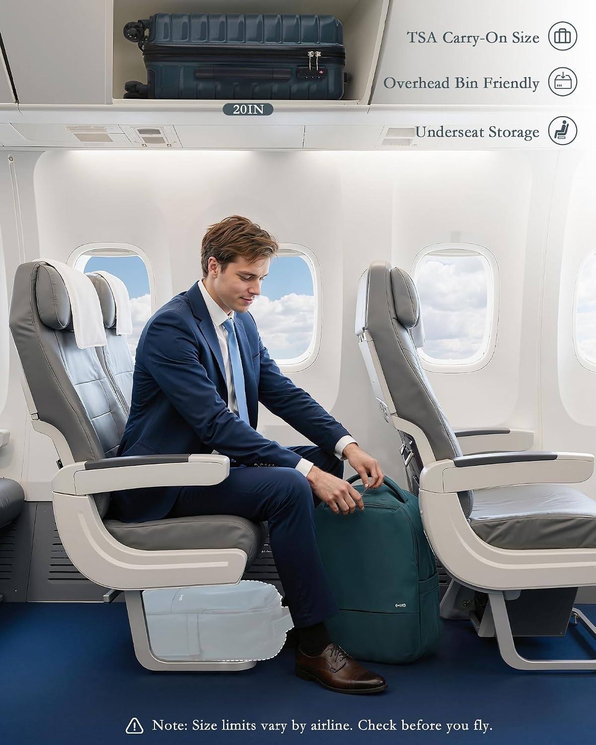 image:imageCoolife Lightweight Luggage with TSA LockMedium Checked Gray Durable Hard Shell Suitcase for Travel360 SmoothRolling Dual Spinner WheelsTeal Blue