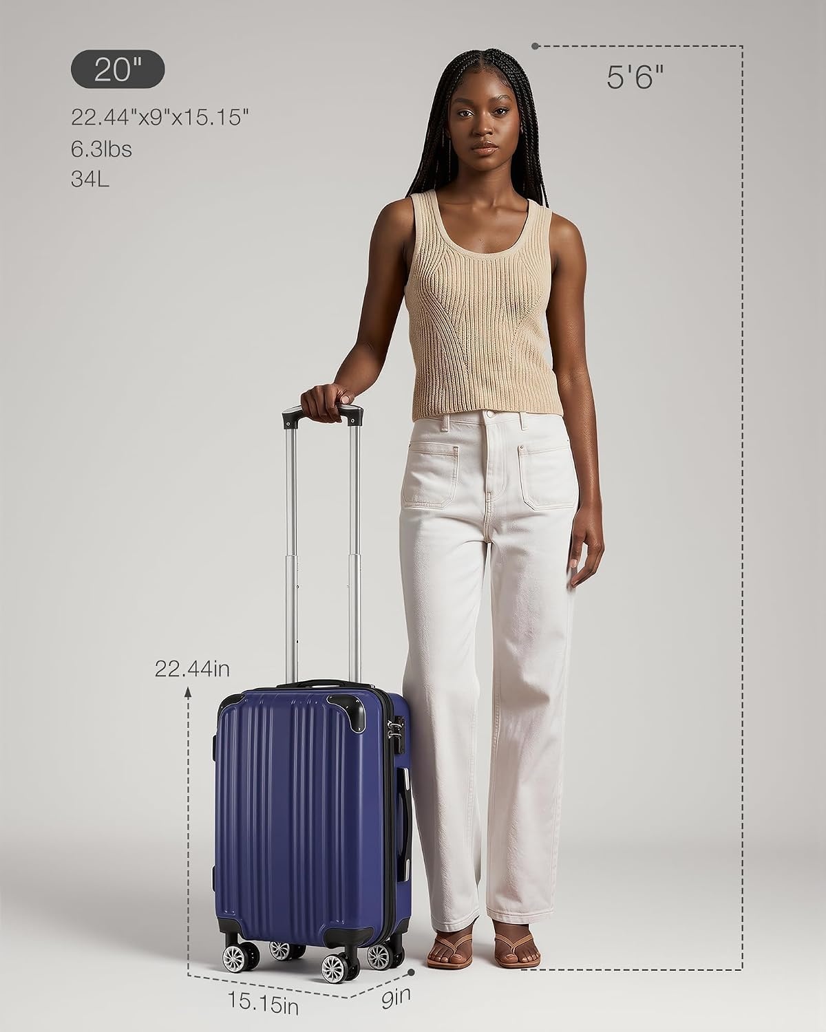 image:imageCoolife Luggage Lightweight and Durable Hardshell 24 in wine wind new Checked Suitcase with PCABS Hardshell 360 Dual Spinner Wheels TSA Lock YKK Zipper and Aluminum Handlenavy new