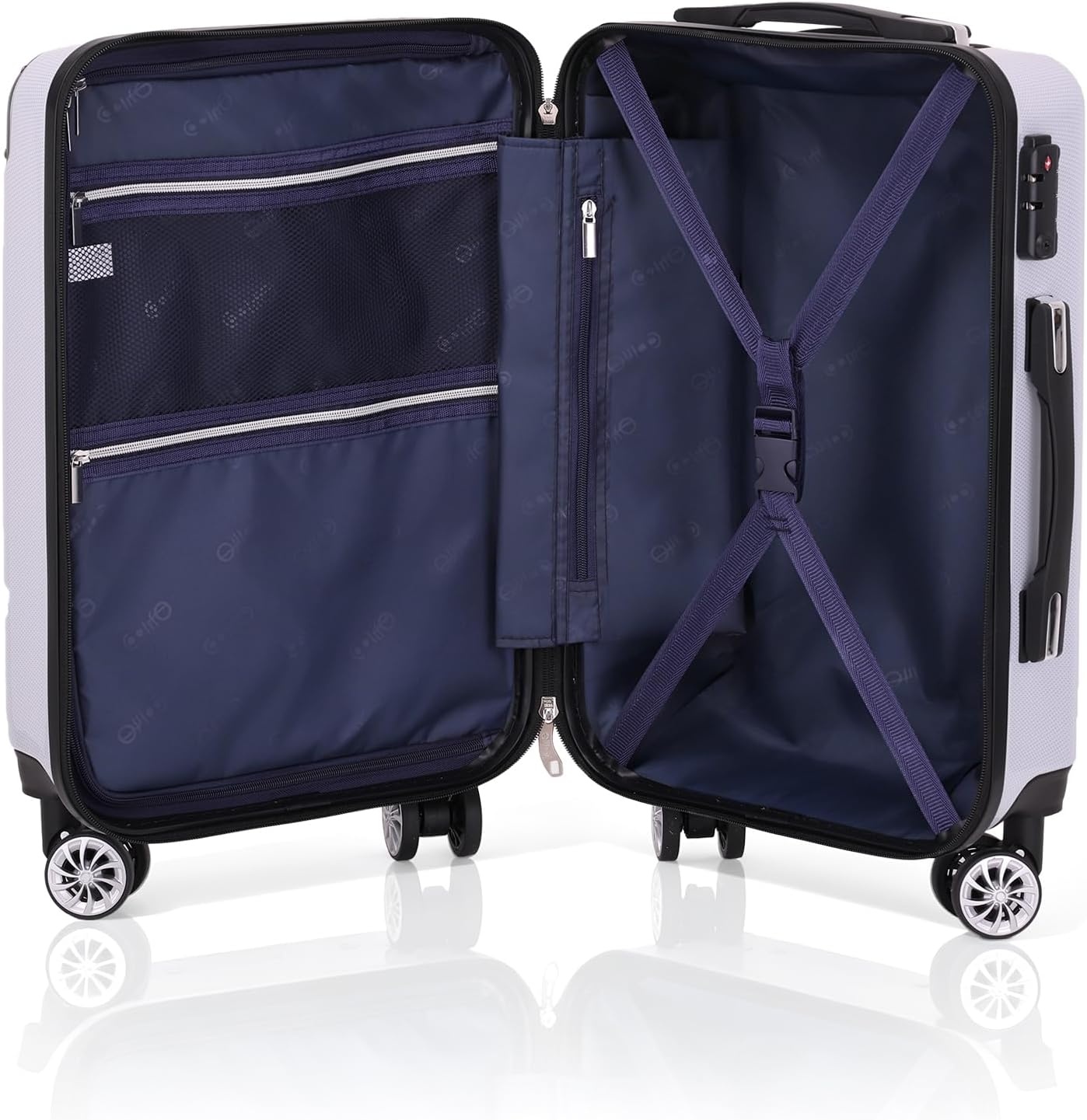 image:imageCoolife Luggage Lightweight and Durable Hardshell 24 in wine wind new Checked Suitcase with PCABS Hardshell 360 Dual Spinner Wheels TSA Lock YKK Zipper and Aluminum Handlewhite grid new