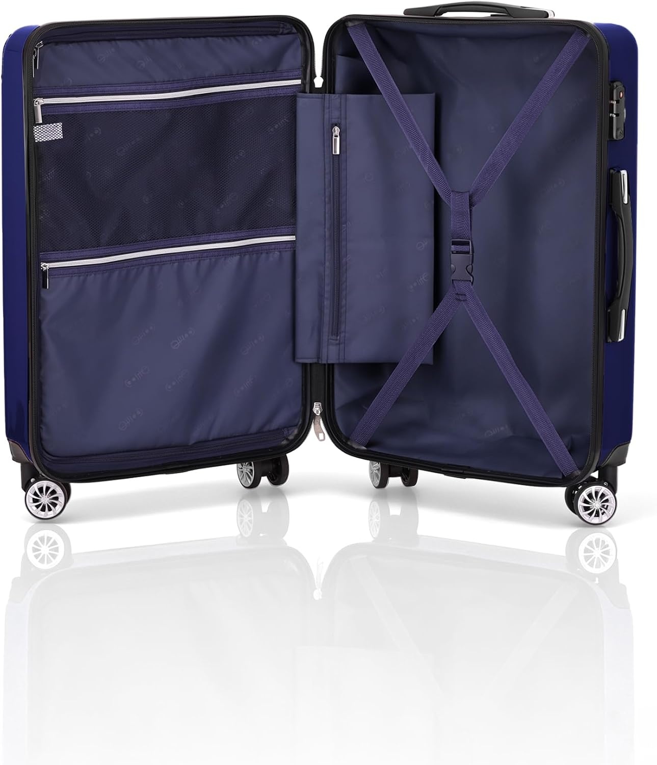 image:imageCoolife Luggage Lightweight and Durable Hardshell 24 in wine wind new Checked Suitcase with PCABS Hardshell 360 Dual Spinner Wheels TSA Lock YKK Zipper and Aluminum Handlenavy new
