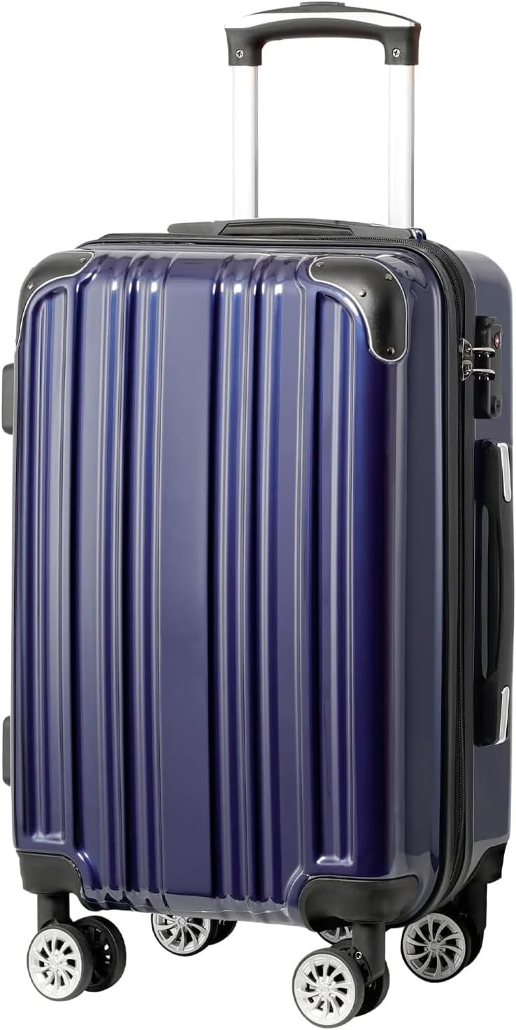 image:imageCoolife Luggage Lightweight and Durable Hardshell 24 in wine wind new Checked Suitcase with PCABS Hardshell 360 Dual Spinner Wheels TSA Lock YKK Zipper and Aluminum Handlenavy new