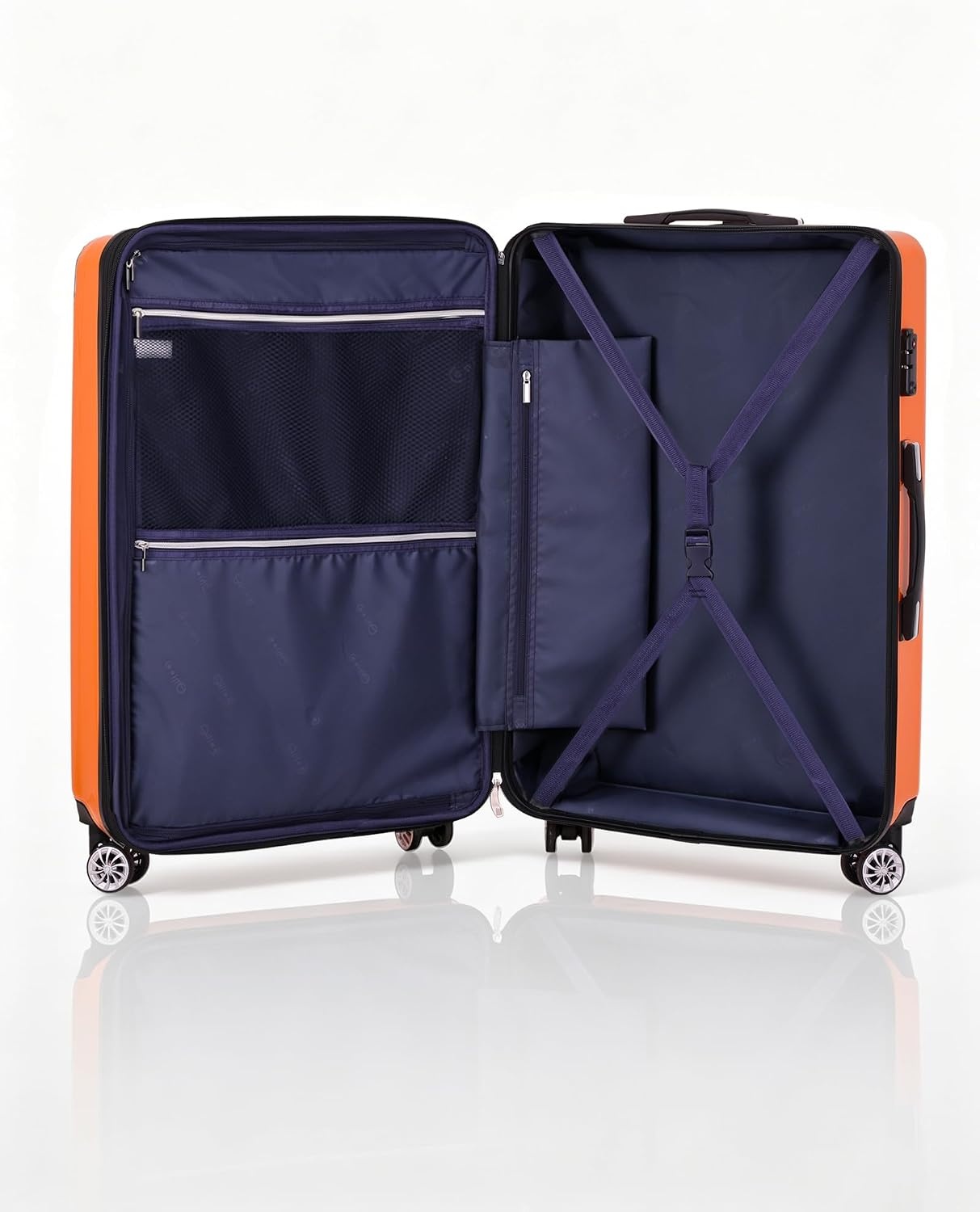 image:imageCoolife Luggage Lightweight and Durable Hardshell 24 in wine wind new Checked Suitcase with PCABS Hardshell 360 Dual Spinner Wheels TSA Lock YKK Zipper and Aluminum Handleorange new