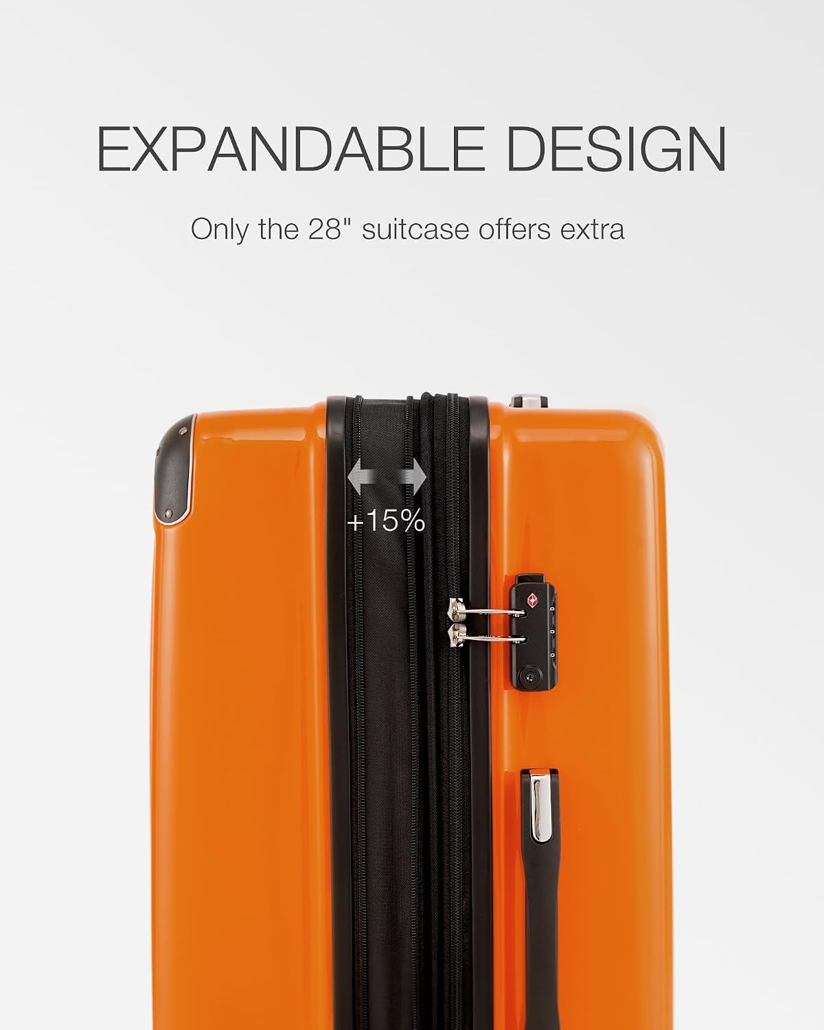 image:imageCoolife Luggage Lightweight and Durable Hardshell 24 in wine wind new Checked Suitcase with PCABS Hardshell 360 Dual Spinner Wheels TSA Lock YKK Zipper and Aluminum Handleorange new