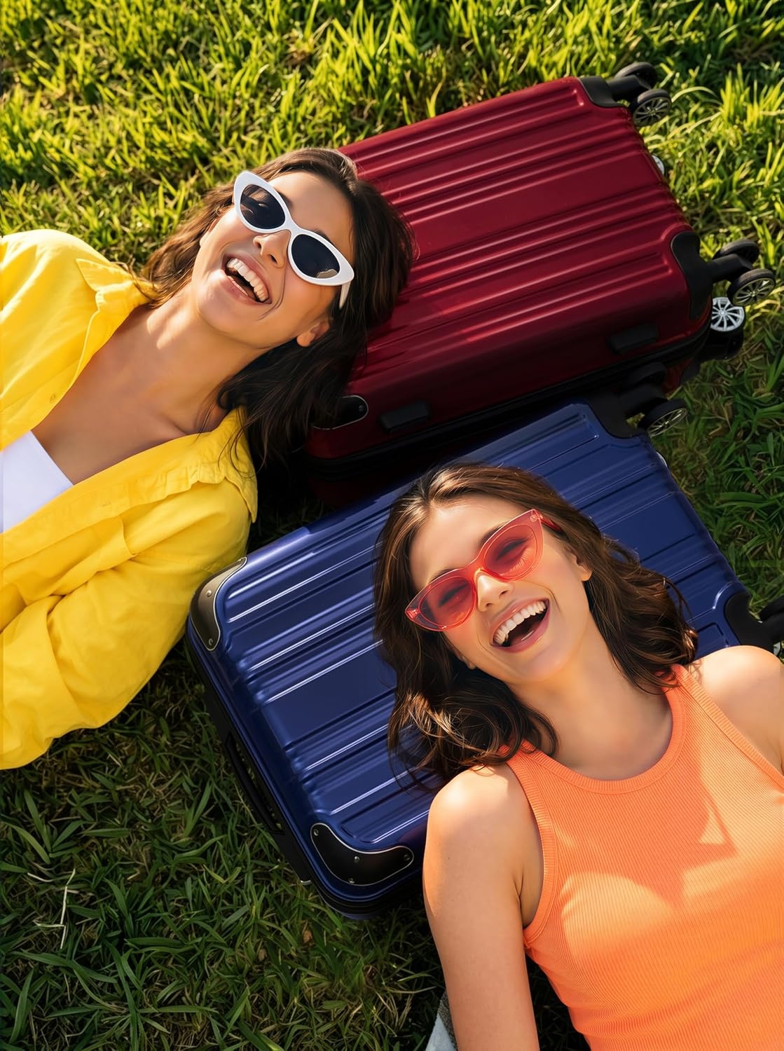 image:imageCoolife Luggage Lightweight and Durable Hardshell 24 in wine wind new Checked Suitcase with PCABS Hardshell 360 Dual Spinner Wheels TSA Lock YKK Zipper and Aluminum Handlenavy new