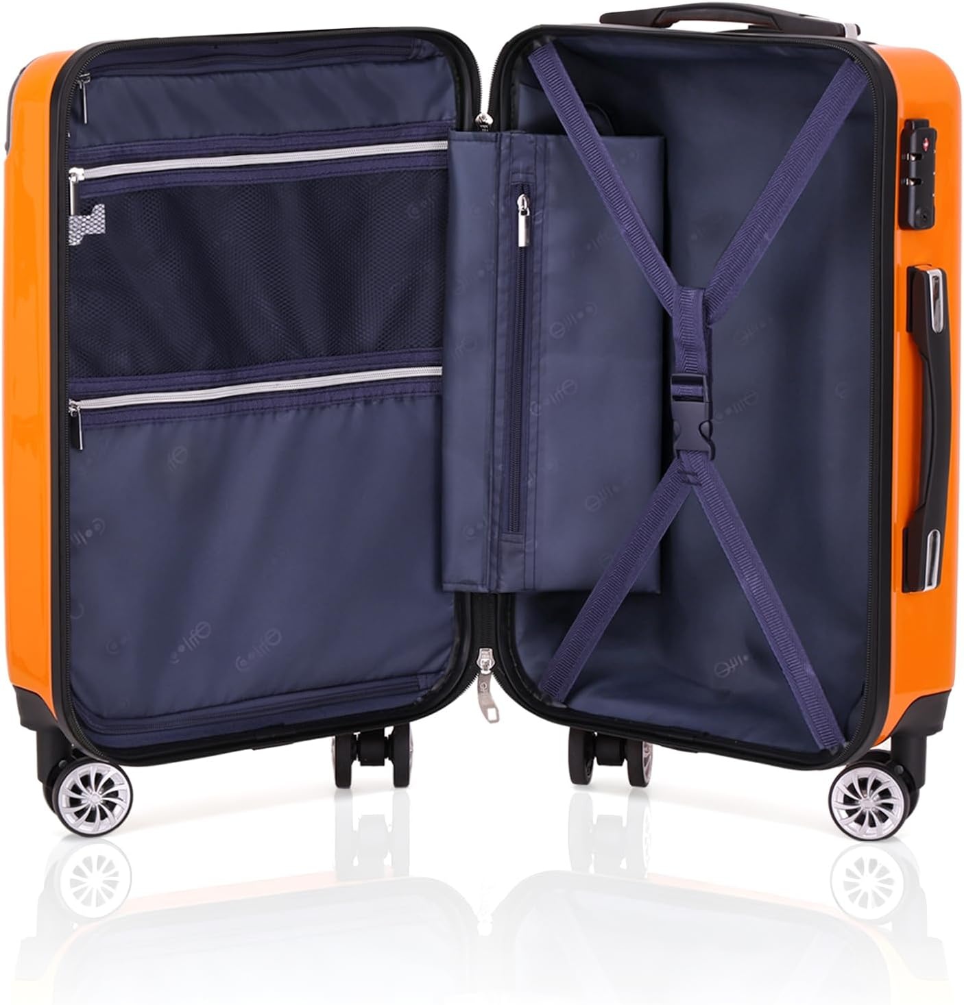 image:imageCoolife Luggage Lightweight and Durable Hardshell 24 in wine wind new Checked Suitcase with PCABS Hardshell 360 Dual Spinner Wheels TSA Lock YKK Zipper and Aluminum Handleorange new
