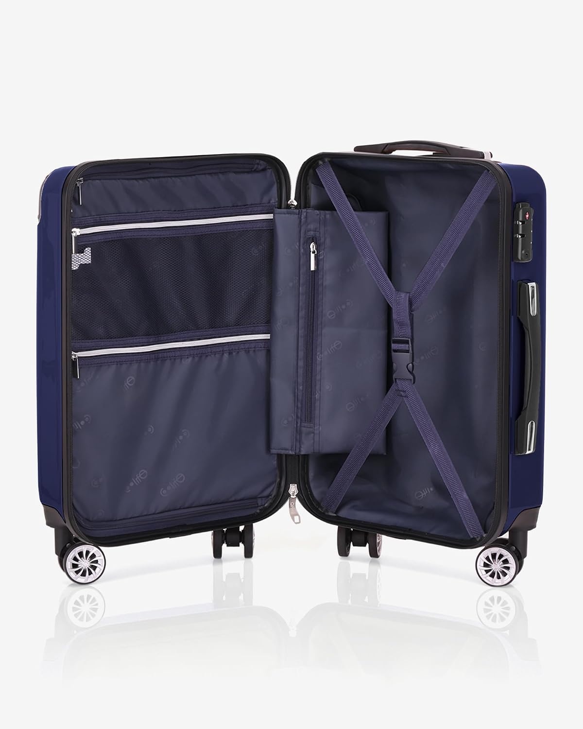 image:imageCoolife Luggage Lightweight and Durable Hardshell 24 in wine wind new Checked Suitcase with PCABS Hardshell 360 Dual Spinner Wheels TSA Lock YKK Zipper and Aluminum Handlenavy new