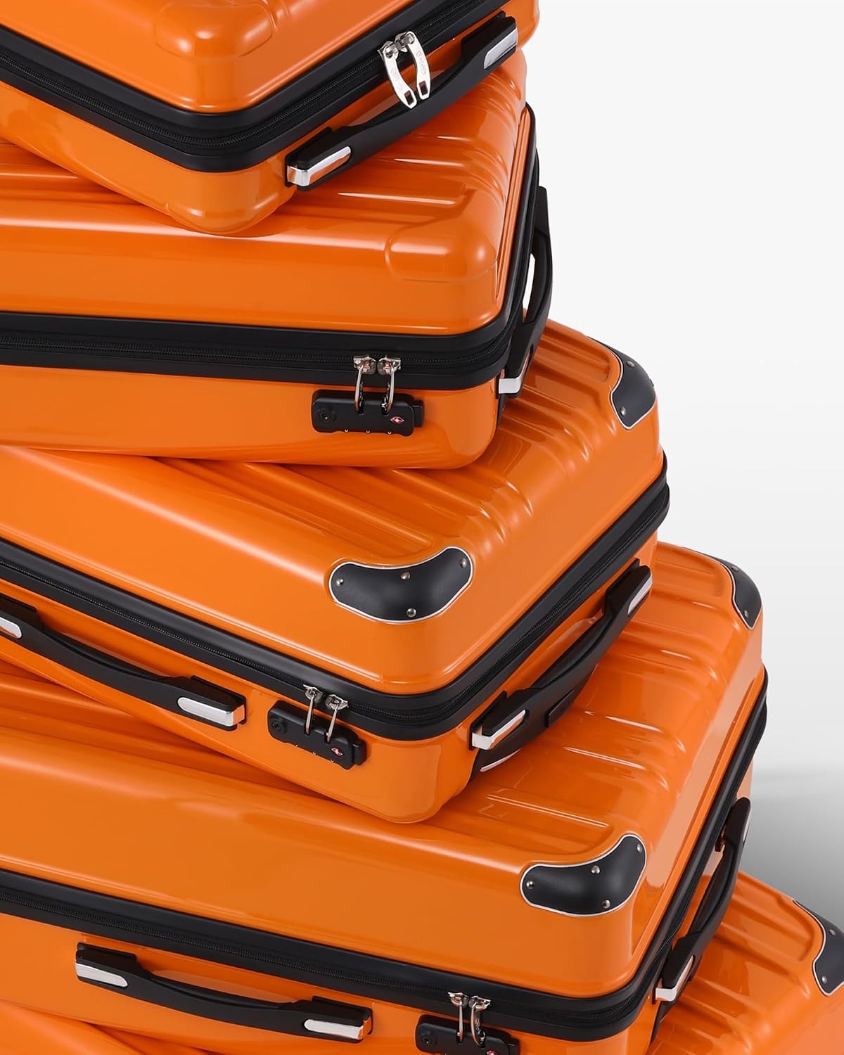image:imageCoolife Luggage Lightweight and Durable Hardshell 24 in wine wind new Checked Suitcase with PCABS Hardshell 360 Dual Spinner Wheels TSA Lock YKK Zipper and Aluminum Handleorange new
