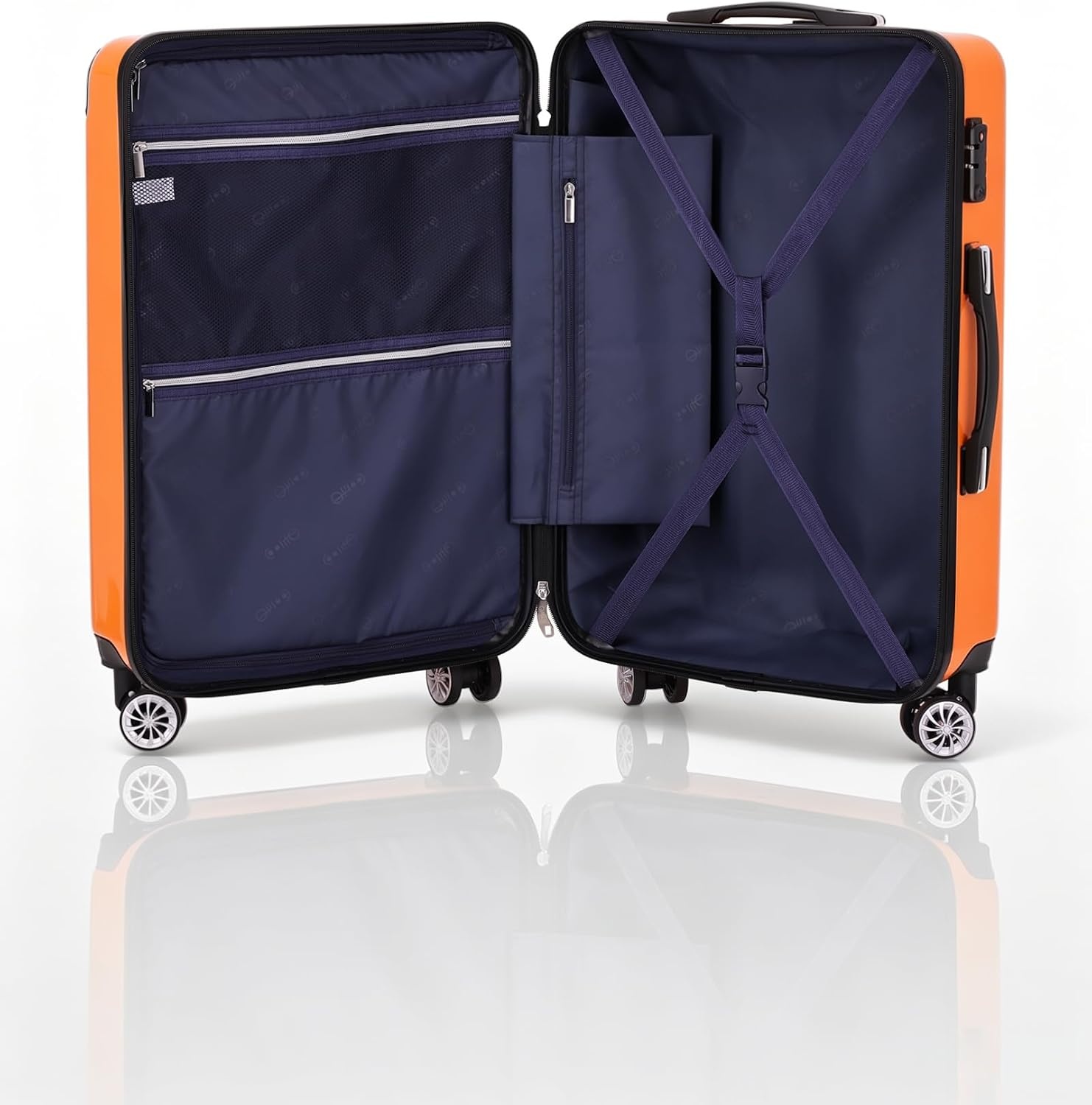 image:imageCoolife Luggage Lightweight and Durable Hardshell 24 in wine wind new Checked Suitcase with PCABS Hardshell 360 Dual Spinner Wheels TSA Lock YKK Zipper and Aluminum Handleorange new