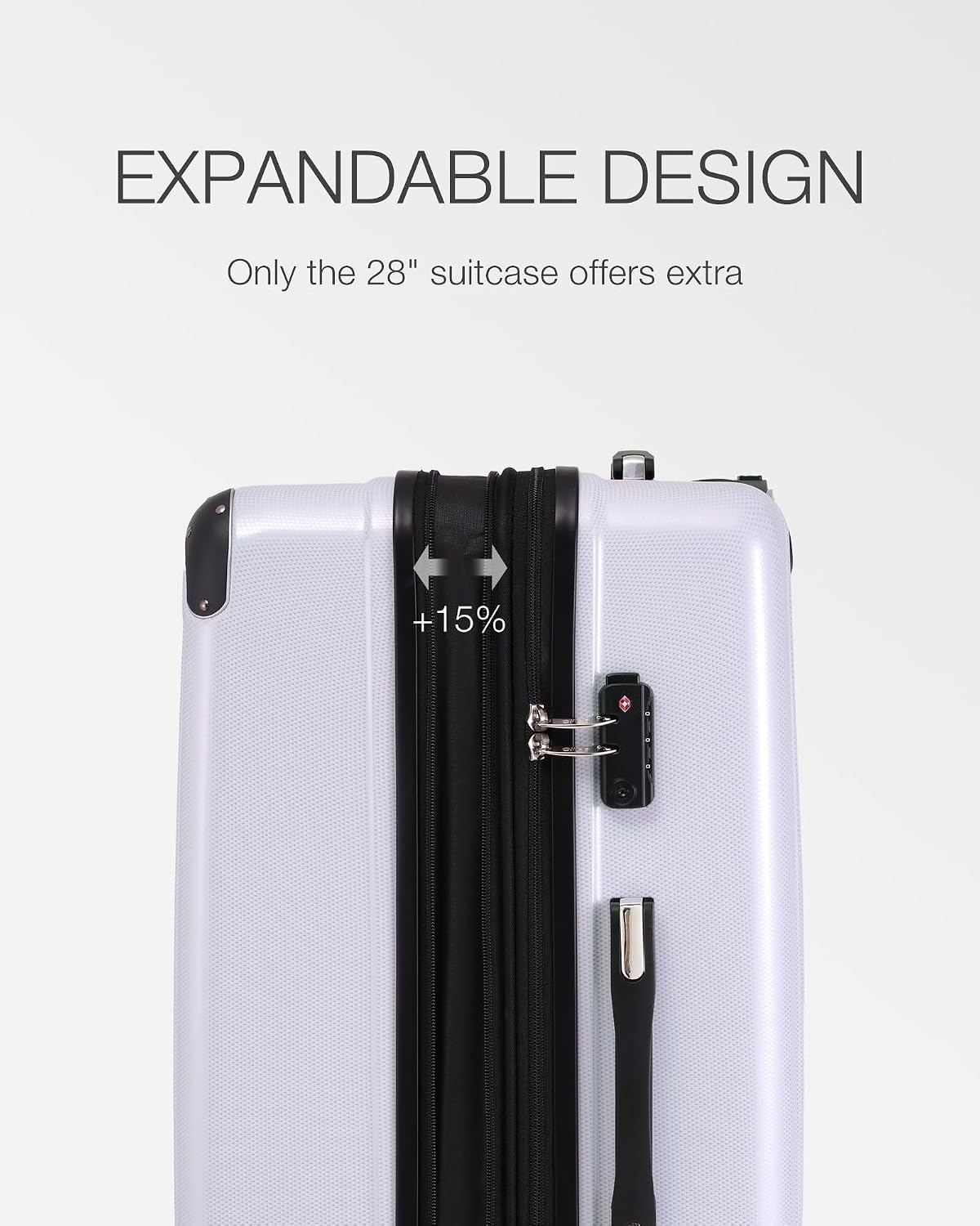 image:imageCoolife Luggage Lightweight and Durable Hardshell 24 in wine wind new Checked Suitcase with PCABS Hardshell 360 Dual Spinner Wheels TSA Lock YKK Zipper and Aluminum Handlewhite grid new