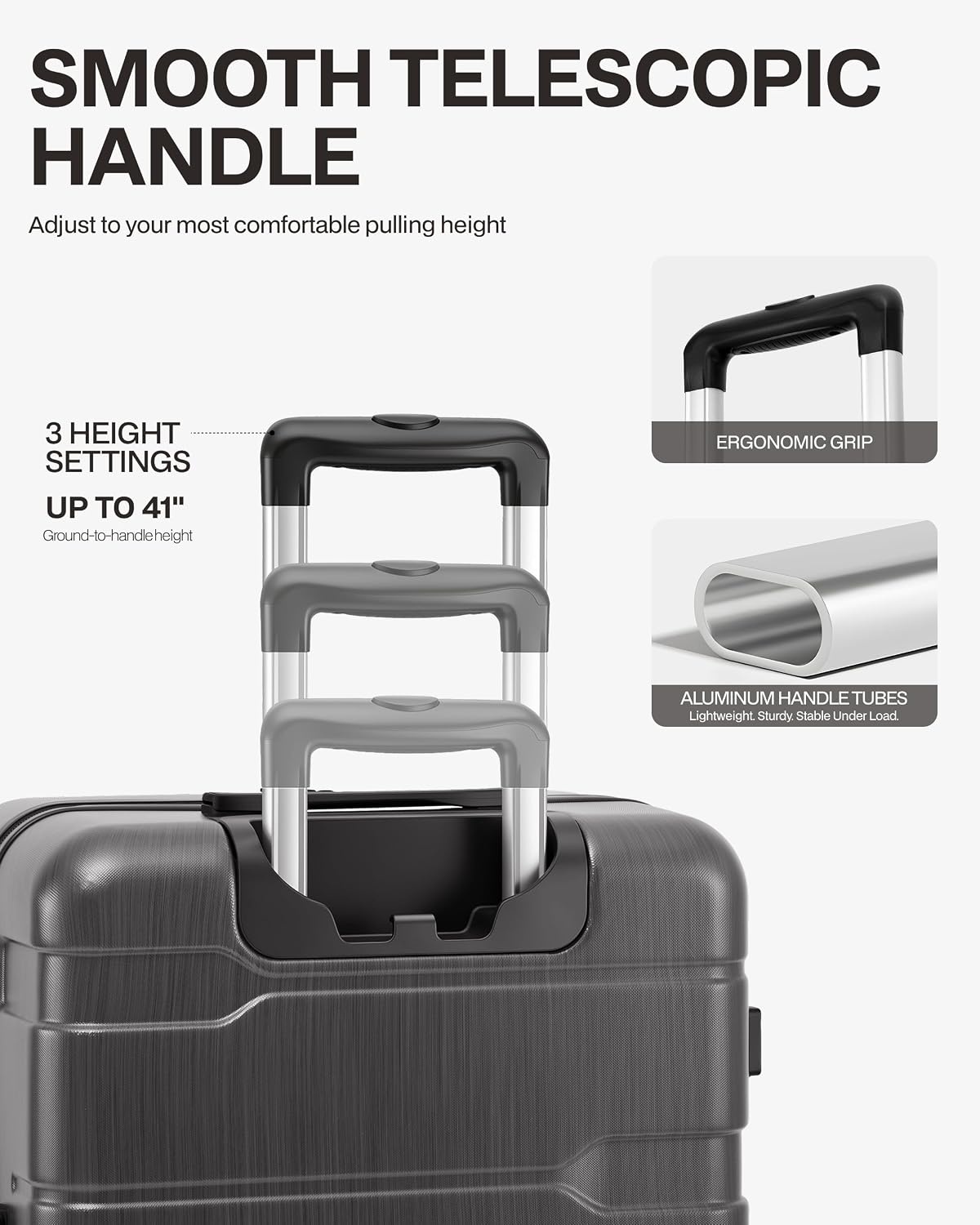 image:imageCoolife Medium Checked Luggage Hardside Suitcase with Spinner Wheels 24in Lightweight ABSPC Rolling Travel Suitcase with TSA Lock Spinner Wheels Durable Zipper CharcoalCharcoalNew20