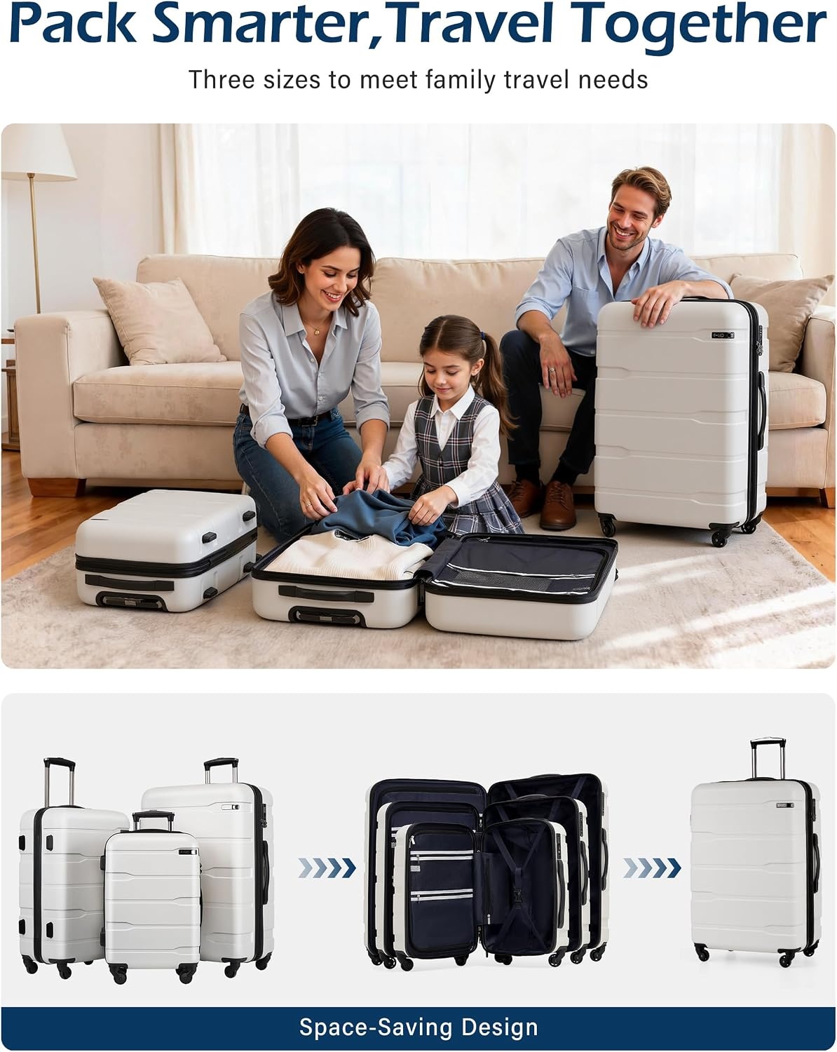 image:imageCoolife Medium Checked Luggage Hardside Suitcase with Spinner Wheels 24in Lightweight ABSPC Rolling Travel Suitcase with TSA Lock Spinner Wheels Durable Zipper CharcoalWhite