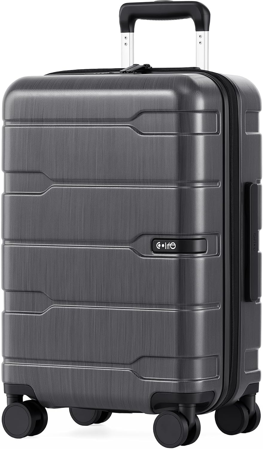image:imageCoolife Medium Checked Luggage Hardside Suitcase with Spinner Wheels 24in Lightweight ABSPC Rolling Travel Suitcase with TSA Lock Spinner Wheels Durable Zipper CharcoalCharcoalNew20