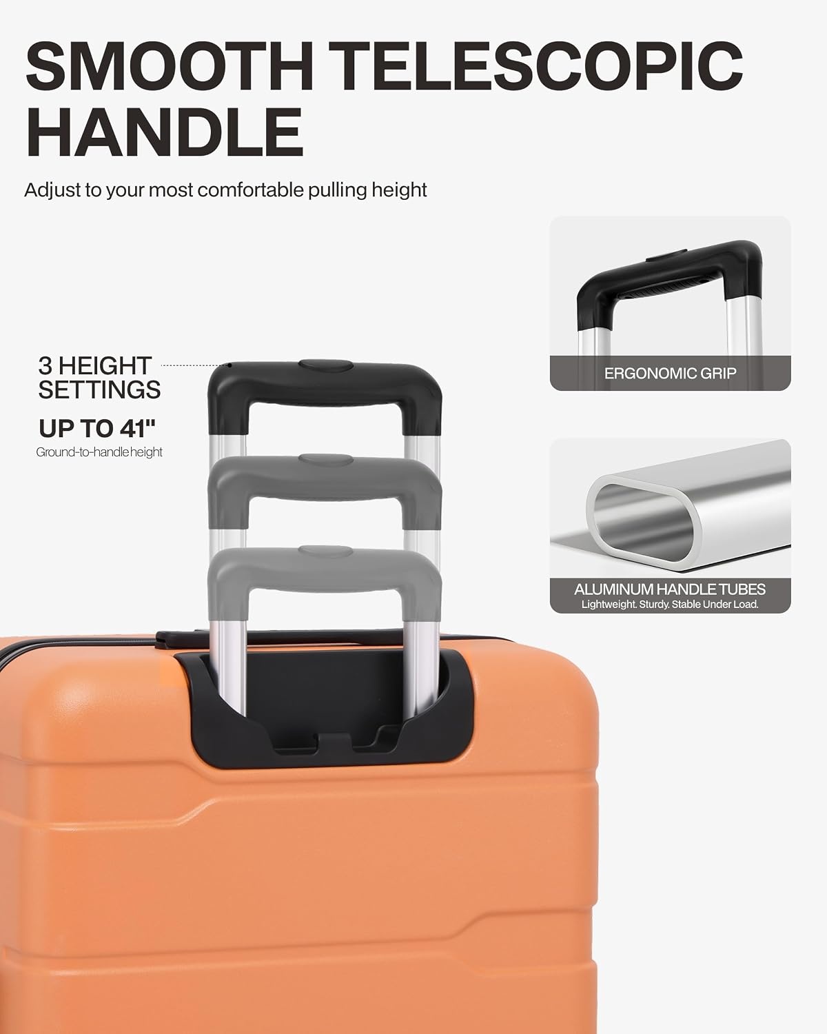 image:imageCoolife Medium Checked Luggage Hardside Suitcase with Spinner Wheels 24in Lightweight ABSPC Rolling Travel Suitcase with TSA Lock Spinner Wheels Durable Zipper CharcoalHaze Mandarin20