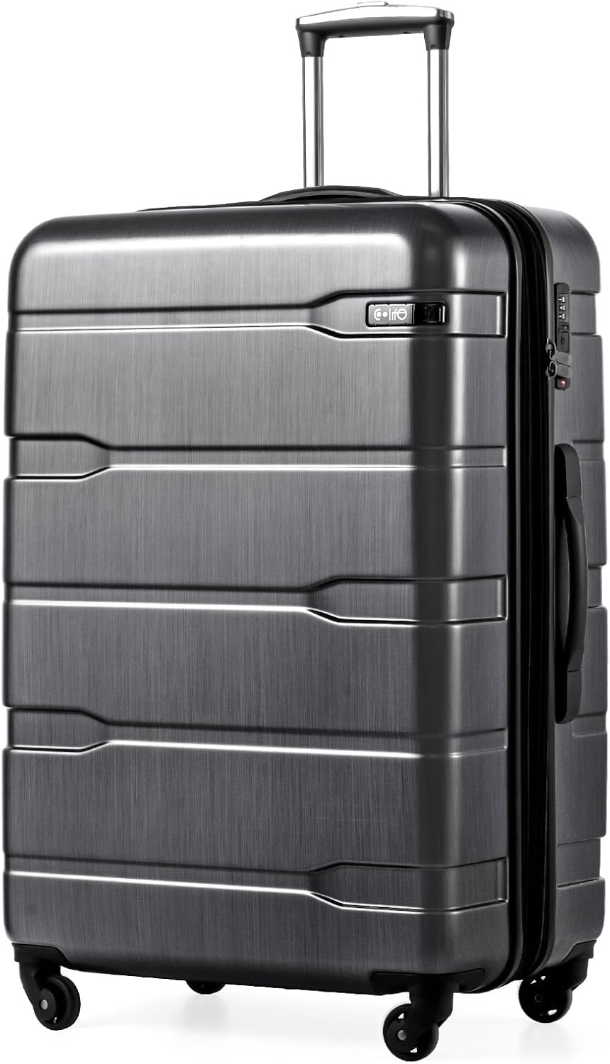 image:imageCoolife Medium Checked Luggage Hardside Suitcase with Spinner Wheels 24in Lightweight ABSPC Rolling Travel Suitcase with TSA Lock Spinner Wheels Durable Zipper CharcoalCharcoal