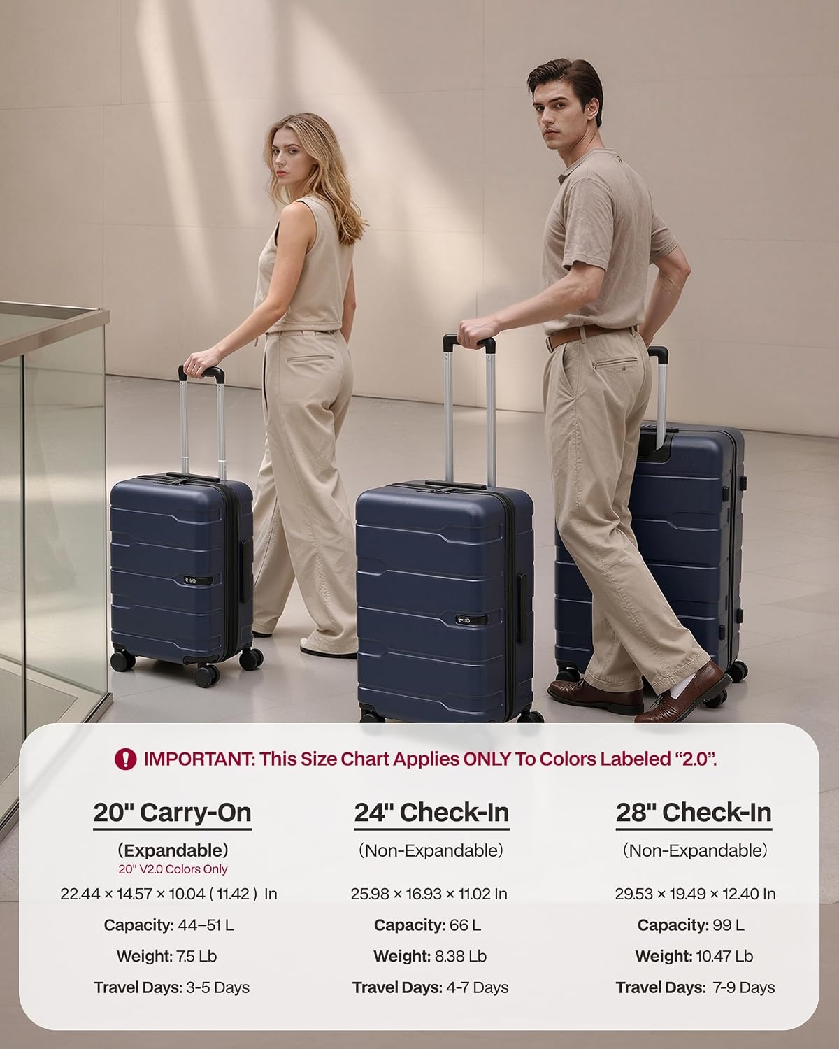 image:imageCoolife Medium Checked Luggage Hardside Suitcase with Spinner Wheels 24in Lightweight ABSPC Rolling Travel Suitcase with TSA Lock Spinner Wheels Durable Zipper CharcoalInk Navy20