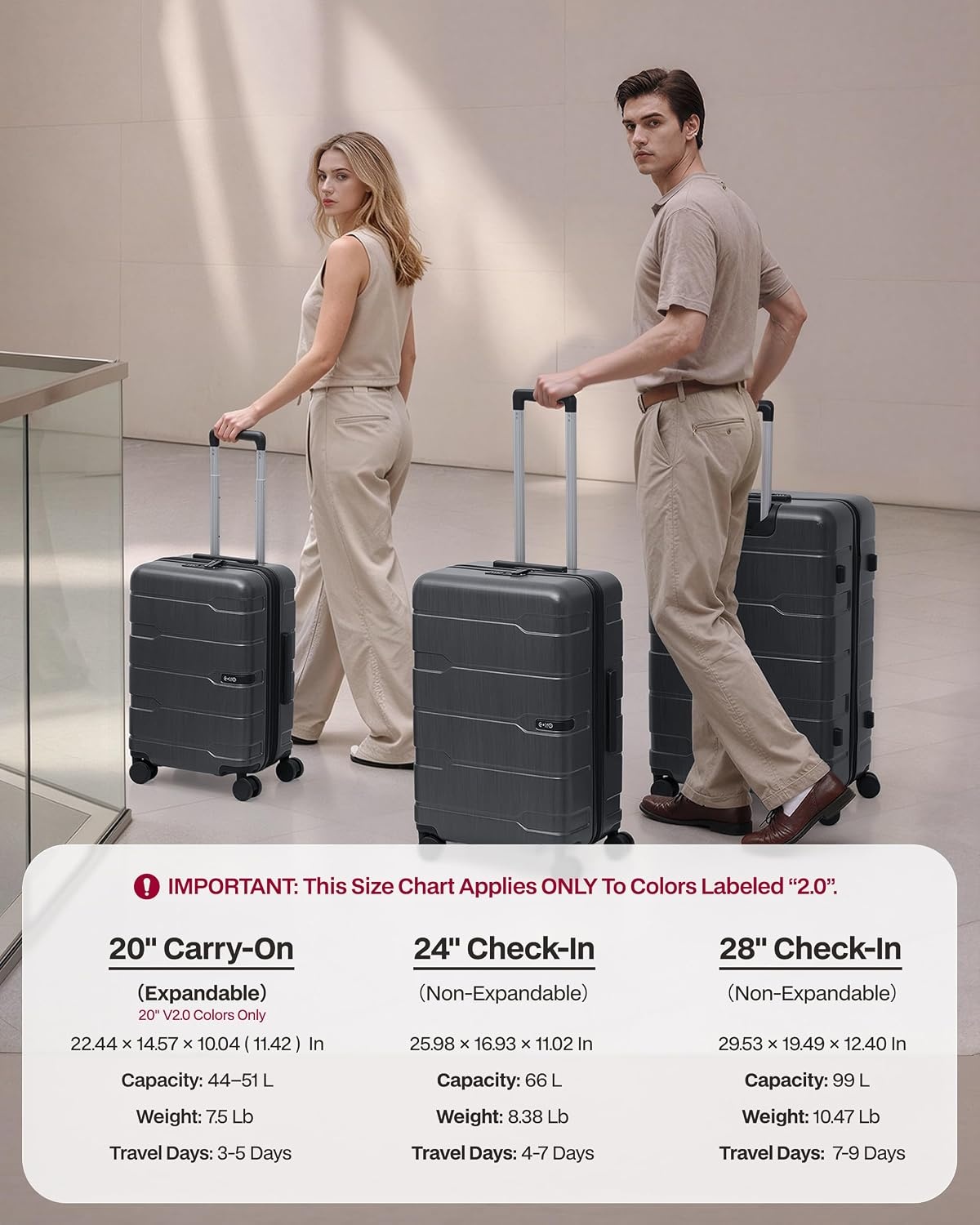 image:imageCoolife Medium Checked Luggage Hardside Suitcase with Spinner Wheels 24in Lightweight ABSPC Rolling Travel Suitcase with TSA Lock Spinner Wheels Durable Zipper CharcoalCharcoalNew20