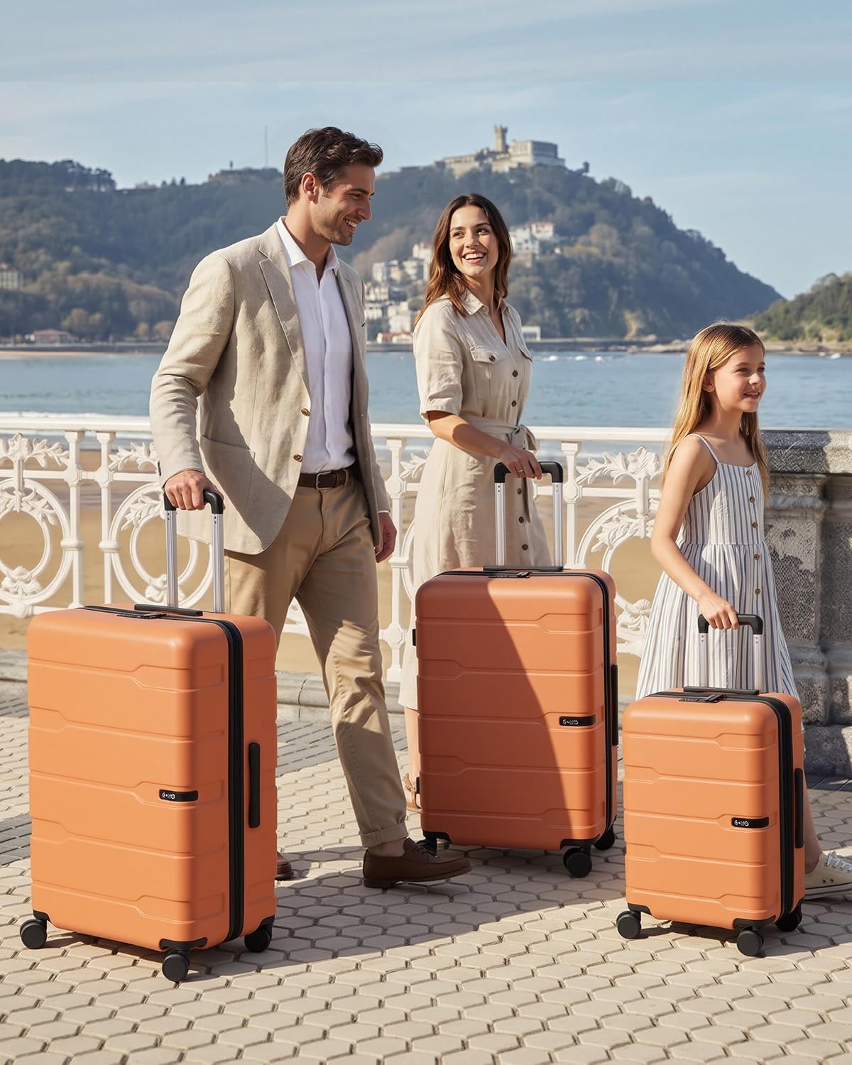 image:imageCoolife Medium Checked Luggage Hardside Suitcase with Spinner Wheels 24in Lightweight ABSPC Rolling Travel Suitcase with TSA Lock Spinner Wheels Durable Zipper CharcoalHaze Mandarin20