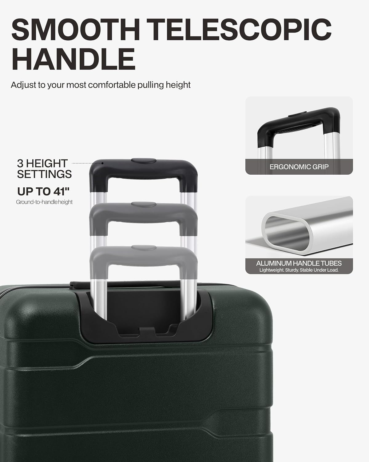 image:imageCoolife Medium Checked Luggage Hardside Suitcase with Spinner Wheels 24in Lightweight ABSPC Rolling Travel Suitcase with TSA Lock Spinner Wheels Durable Zipper CharcoalVintage Olive20
