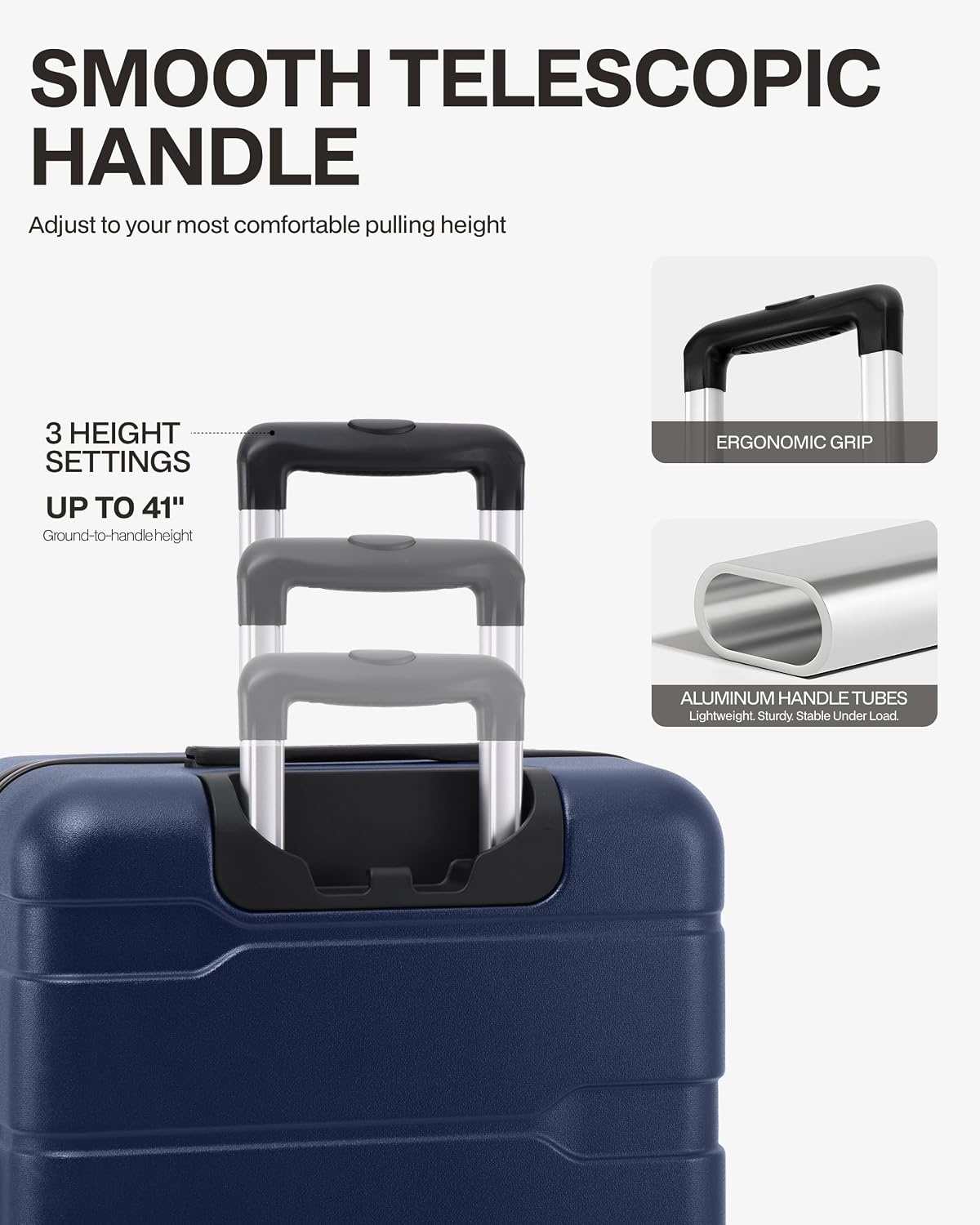 image:imageCoolife Medium Checked Luggage Hardside Suitcase with Spinner Wheels 24in Lightweight ABSPC Rolling Travel Suitcase with TSA Lock Spinner Wheels Durable Zipper CharcoalInk Navy20