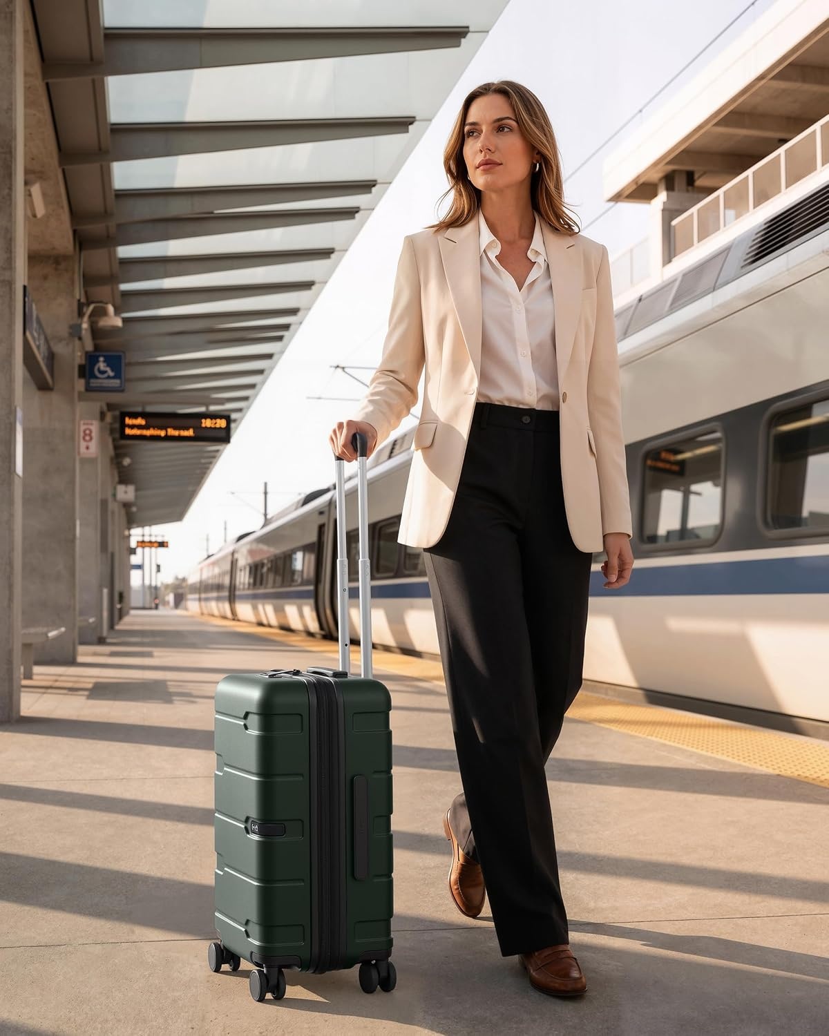image:imageCoolife Medium Checked Luggage Hardside Suitcase with Spinner Wheels 24in Lightweight ABSPC Rolling Travel Suitcase with TSA Lock Spinner Wheels Durable Zipper CharcoalVintage Olive20
