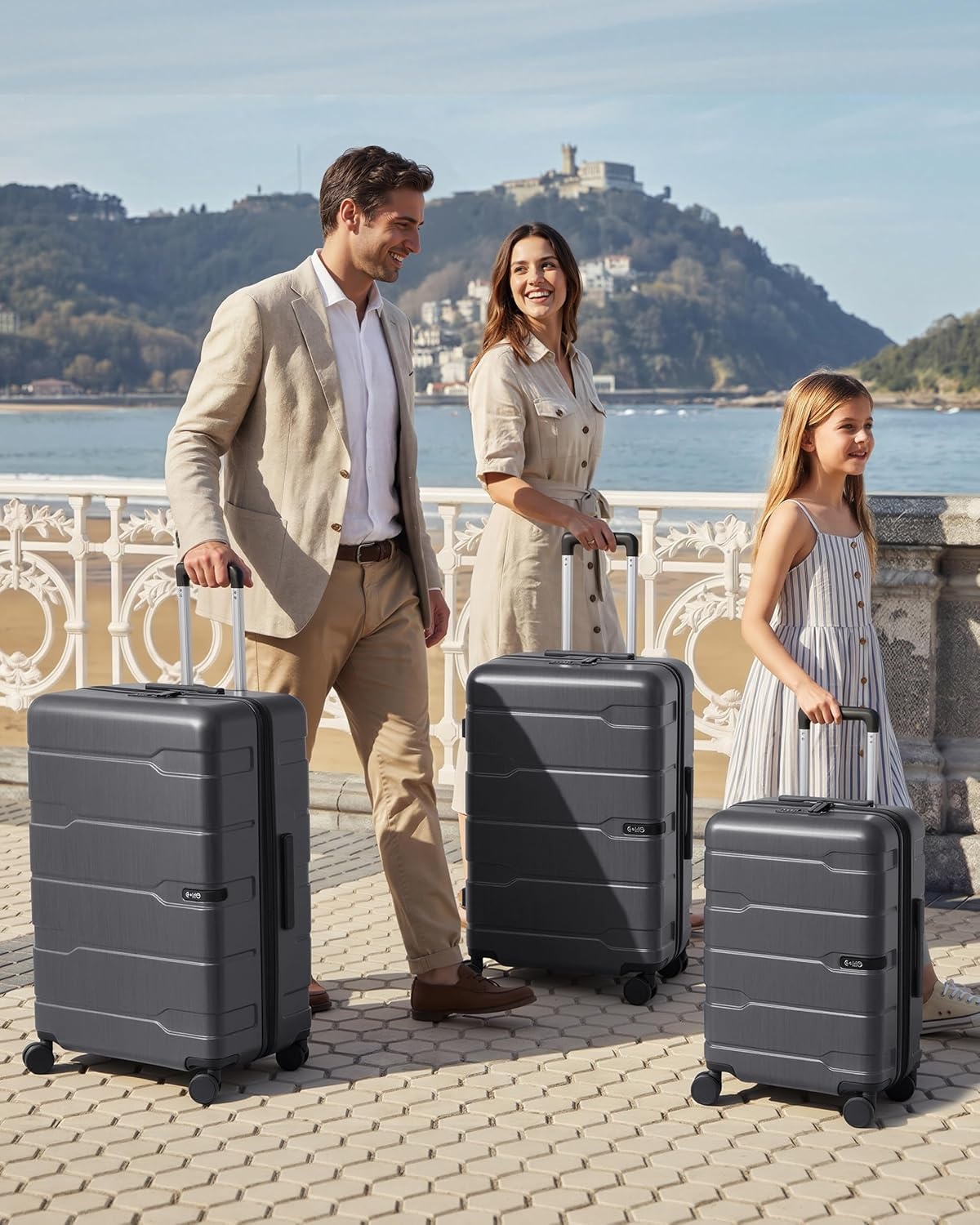 image:imageCoolife Medium Checked Luggage Hardside Suitcase with Spinner Wheels 24in Lightweight ABSPC Rolling Travel Suitcase with TSA Lock Spinner Wheels Durable Zipper CharcoalCharcoalNew20