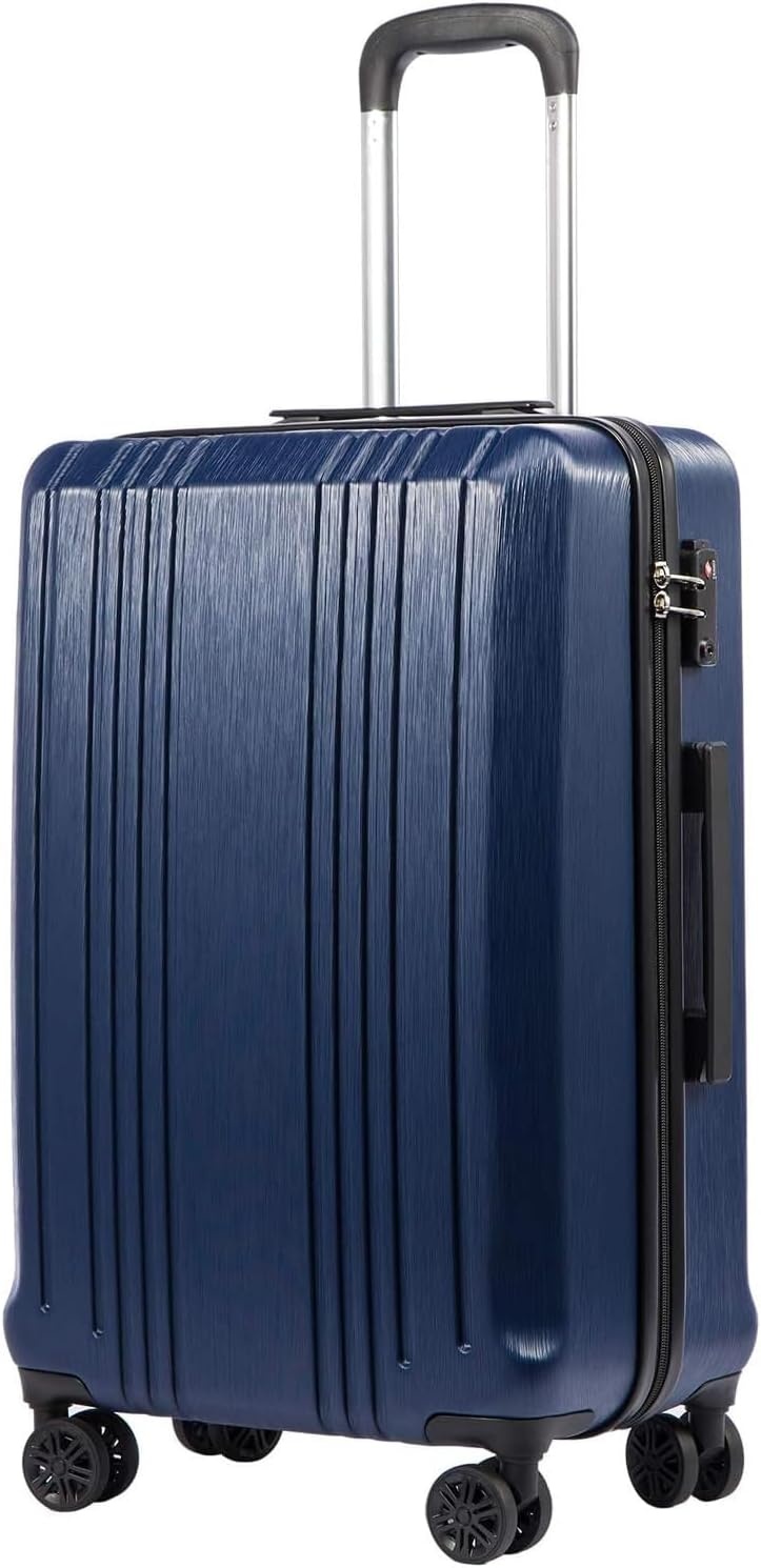 image:imageCoolife PCABS Hardshell Luggage TSA Lock Spinner Wheels 24in Checked PCABS hardshell scratchresistant 360 silent spinner wheels YKK zippers TSA lock aluminum handlenavy