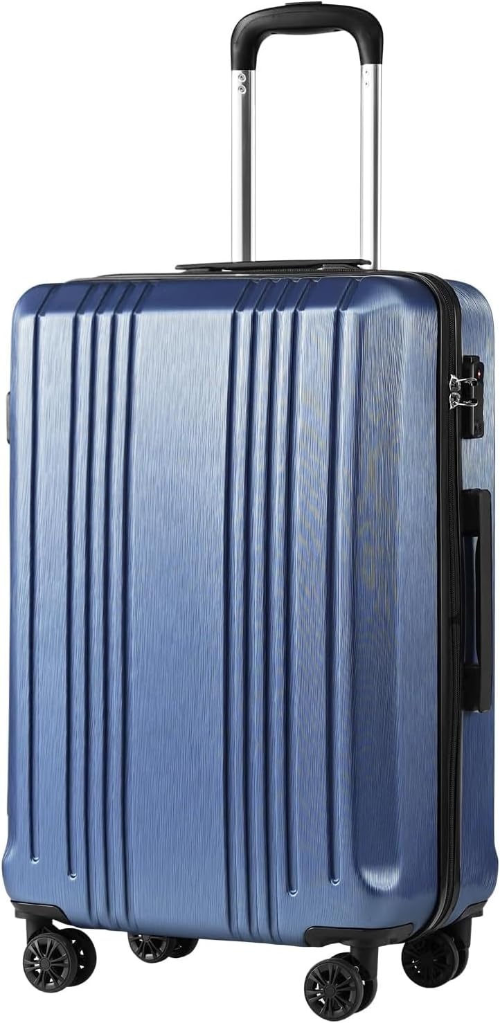 image:imageCoolife PCABS Hardshell Luggage TSA Lock Spinner Wheels 24in Checked PCABS hardshell scratchresistant 360 silent spinner wheels YKK zippers TSA lock aluminum handleice blue