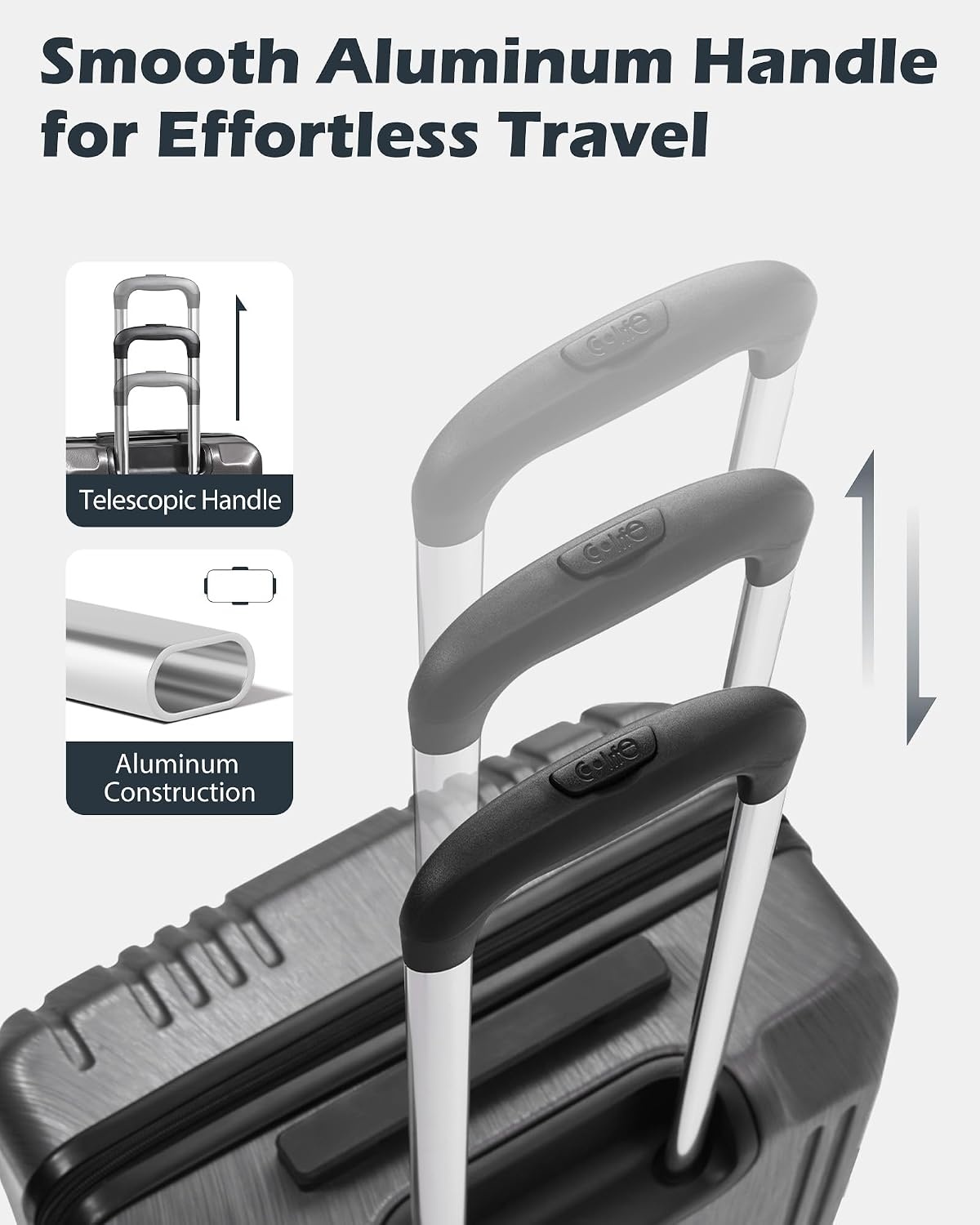 image:imageCoolife PCABS Hardshell Luggage TSA Lock Spinner Wheels 24in Checked PCABS hardshell scratchresistant 360 silent spinner wheels YKK zippers TSA lock aluminum handlegrey