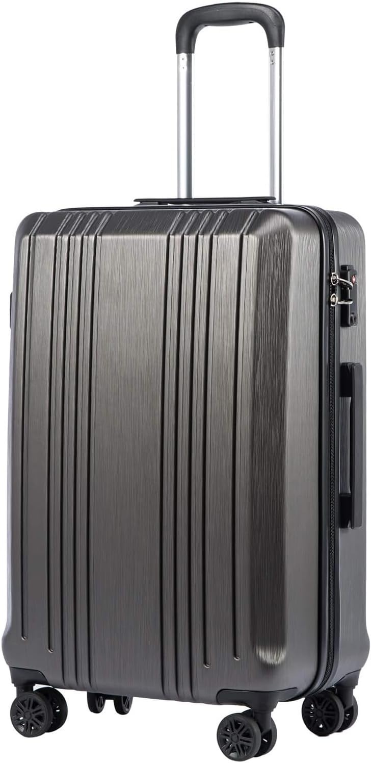 image:imageCoolife PCABS Hardshell Luggage TSA Lock Spinner Wheels 24in Checked PCABS hardshell scratchresistant 360 silent spinner wheels YKK zippers TSA lock aluminum handlegrey