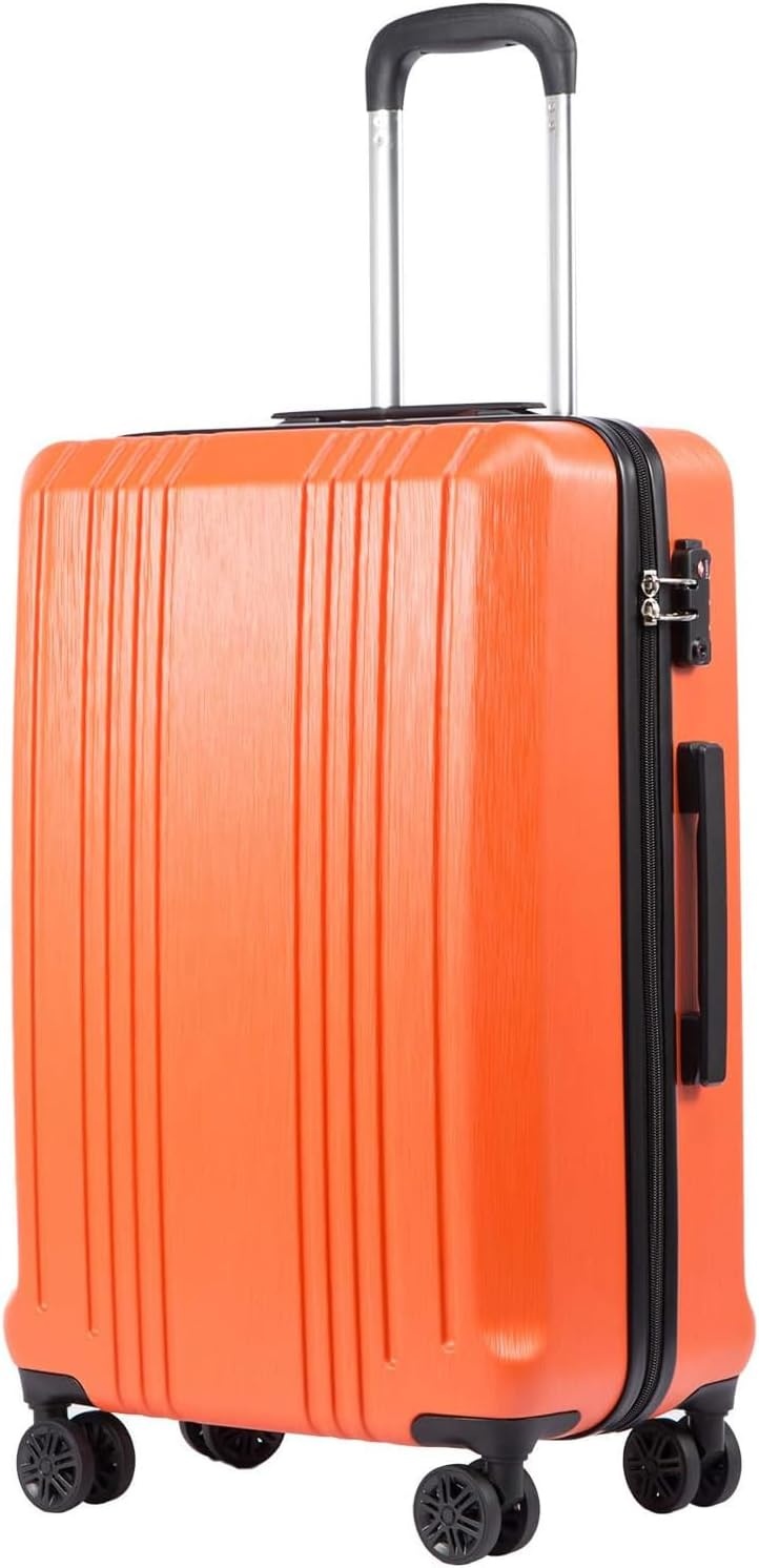 image:imageCoolife PCABS Hardshell Luggage TSA Lock Spinner Wheels 24in Checked PCABS hardshell scratchresistant 360 silent spinner wheels YKK zippers TSA lock aluminum handleorange