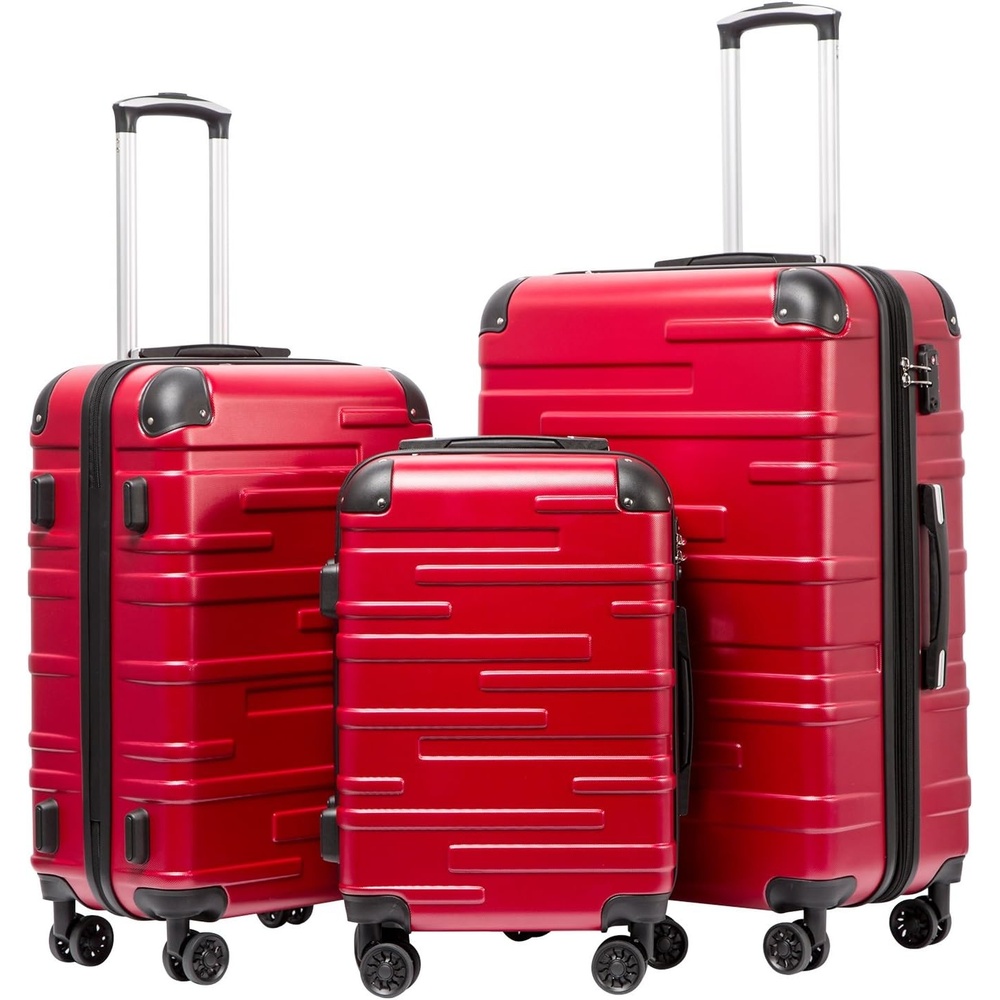 image:imageCoolife Hardside ABS Luggage TSA Lock Spinner Wheels 24in Checked  ABS hardshell scratchresistant 360 silent spinner wheels YKK zippers TSA lock aluminum handlered