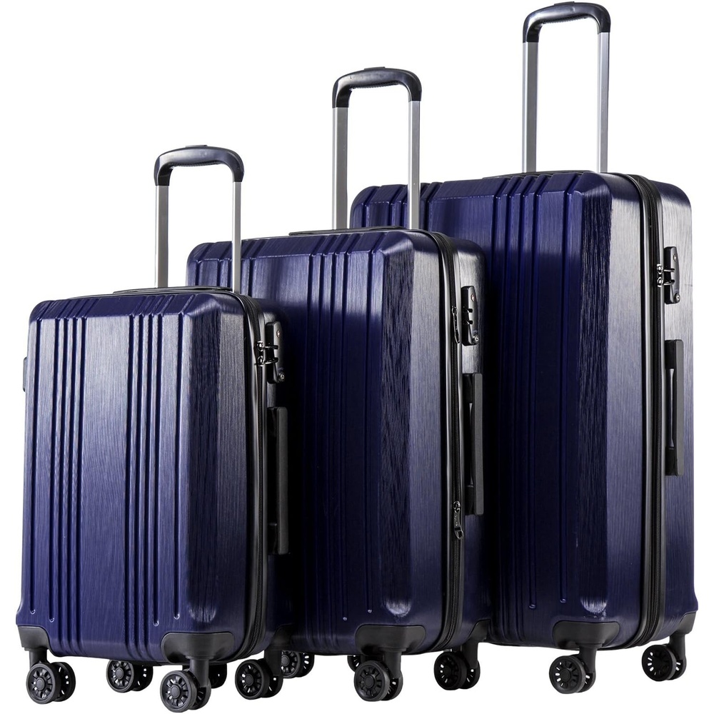 image:imageCoolife PCABS Hardshell Luggage TSA Lock Spinner Wheels 24in Checked PCABS hardshell scratchresistant 360 silent spinner wheels YKK zippers TSA lock aluminum handlenavy