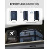 Coolife Expandable Luggage with TSA Lock 2 Piece Set Black | Suitcase Set with 360° Smooth-Rolling Dual Spinner,Durable Hardshell Suitcases,Reinforced Bottom Groove(Blue)