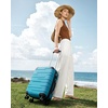 Coolife Hardside ABS Luggage, TSA Lock, Spinner Wheels, 24in Checked | ABS hardshell, scratch-resistant, 360° silent spinner wheels, YKK zippers, TSA lock, aluminum handle(champagne)