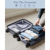 Coolife Lightweight Luggage with TSA Lock,Medium Checked Gray | Durable Hard Shell Suitcase for Travel,360° Smooth-Rolling Dual Spinner Wheels(Blue)