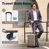 Coolife Lightweight Luggage with TSA Lock,Medium Checked Gray | Durable Hard Shell Suitcase for Travel,360° Smooth-Rolling Dual Spinner Wheels(Brown)