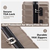 Coolife Lightweight Luggage with TSA Lock,Medium Checked Gray | Durable Hard Shell Suitcase for Travel,360° Smooth-Rolling Dual Spinner Wheels(Brown)