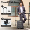 Coolife Lightweight Luggage with TSA Lock,Medium Checked Gray | Durable Hard Shell Suitcase for Travel,360° Smooth-Rolling Dual Spinner Wheels(Gray)