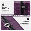 Coolife Lightweight Luggage with TSA Lock,Medium Checked Gray | Durable Hard Shell Suitcase for Travel,360° Smooth-Rolling Dual Spinner Wheels(Purple)