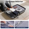 Coolife Lightweight Luggage with TSA Lock,Medium Checked Gray | Durable Hard Shell Suitcase for Travel,360° Smooth-Rolling Dual Spinner Wheels(Silver)