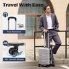 Coolife Lightweight Luggage with TSA Lock,Medium Checked Gray | Durable Hard Shell Suitcase for Travel,360° Smooth-Rolling Dual Spinner Wheels(Silver)
