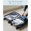 Coolife Lightweight Luggage with TSA Lock,Medium Checked Gray | Durable Hard Shell Suitcase for Travel,360° Smooth-Rolling Dual Spinner Wheels(Teal Blue)