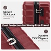 Coolife Lightweight Luggage with TSA Lock,Medium Checked Gray | Durable Hard Shell Suitcase for Travel,360° Smooth-Rolling Dual Spinner Wheels(Wine Red)