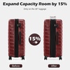 Coolife Lightweight Luggage with TSA Lock,Medium Checked Gray | Durable Hard Shell Suitcase for Travel,360° Smooth-Rolling Dual Spinner Wheels(Wine Red)