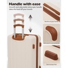 Coolife Luggage, Lightweight and Durable Hardshell, 24 in, wine wind new | Checked Suitcase with PC+ABS Hardshell, 360° Dual Spinner Wheels, TSA Lock, YKK Zipper, and Aluminum Handle(apricot black)